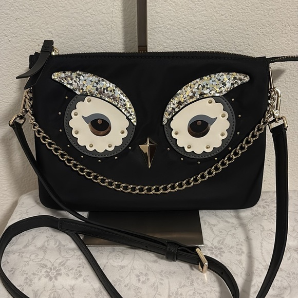 Kate Spade Novelty Owl Design Nylon Crossbody Bag - Picture 2 of 10